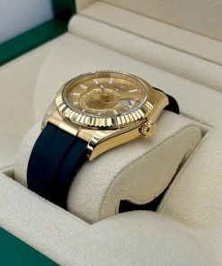 Alternative view of Rolex  Sky-Dweller 42mm 336238-0001 Yellow Gold Champagne Dial Oysterflex