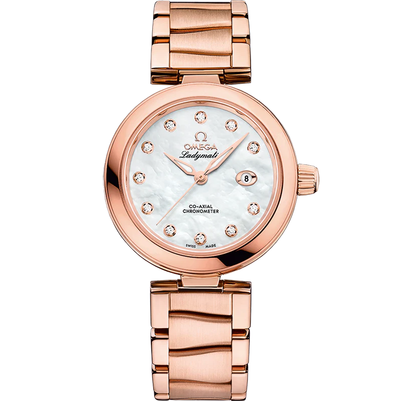 Omega De Ville Ladymatic 34mm White Dial with Diamonds Sedna�?18k Rose Gold Bracelet 425.65.34.20.55.010 - Image 2