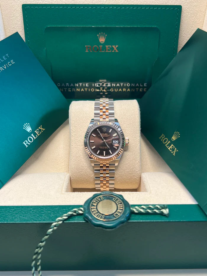 Rolex Lady-Datejust 28mm 279171 Chocolate Index Oyster Stainless Steel and Rose Gold - Image 15