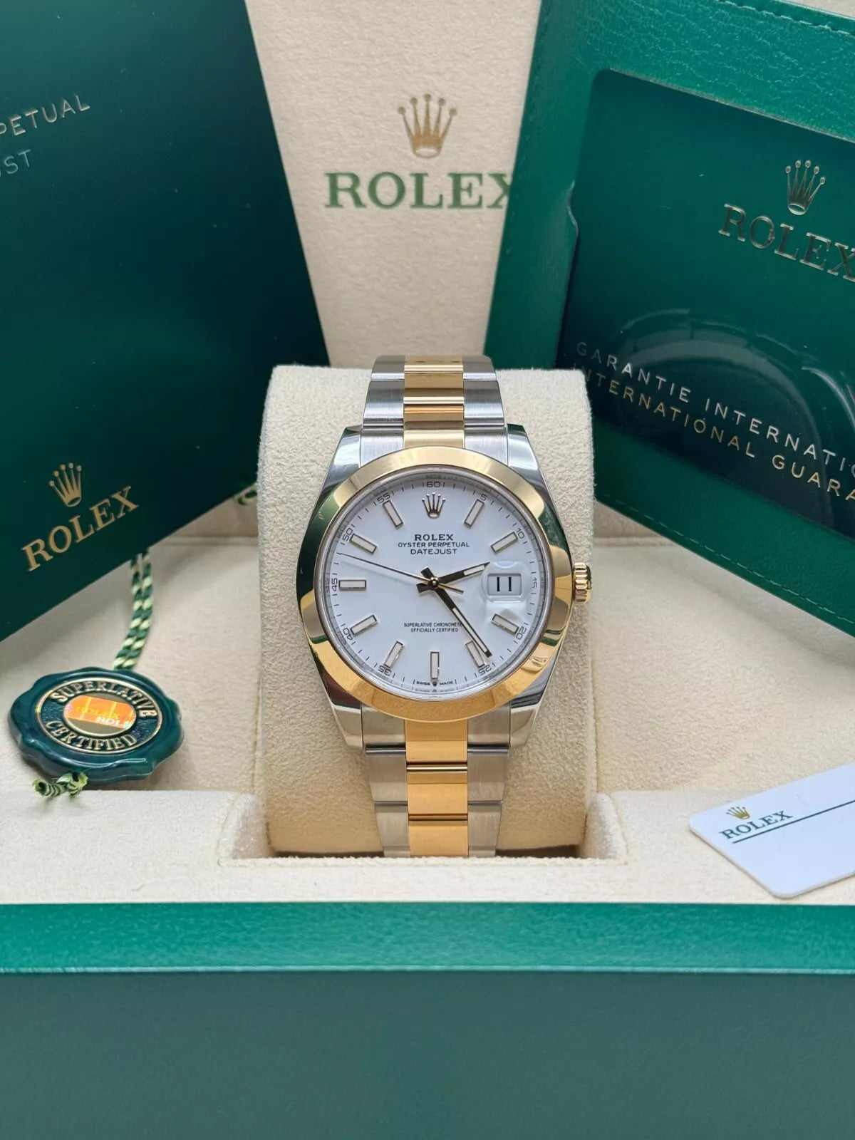 Rolex Datejust 41mm 126303 White Index Oyster Steel and Yellow Gold Mens Watch - Image 10