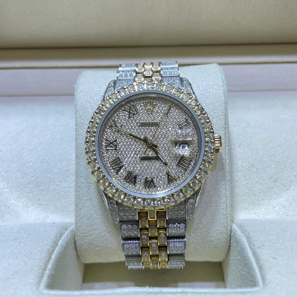Diamond Rolex 36mm yellow two-tone dial, set with 29 carats of VS1 natural diamonds - Image 8