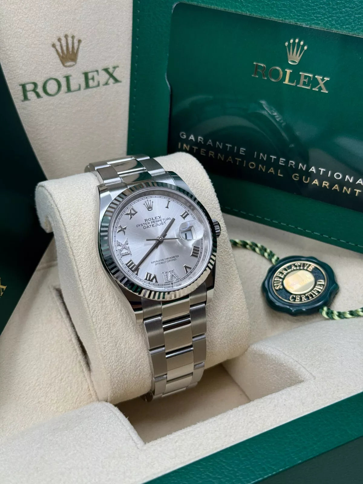 Rolex Datejust 36mm 126234 White Roman Dial Oyster Stainless Steel Mens - Image 5