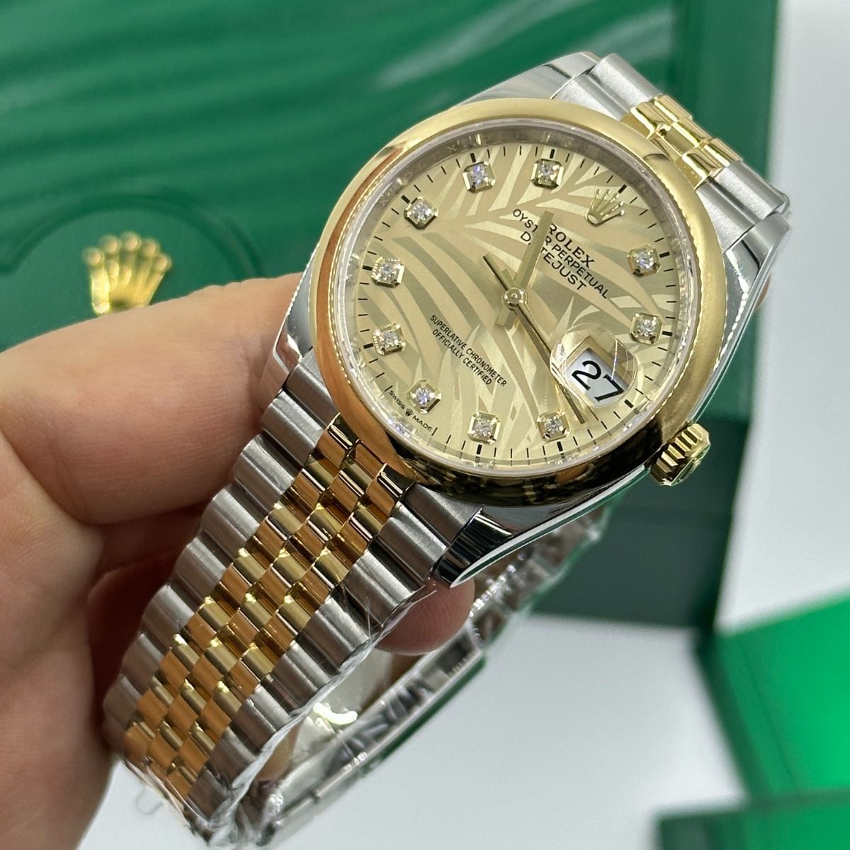 Rolex Datejust 36mm 126203 Golden Fluted Dial Domed Bezel Oyster Bracelet - Image 10