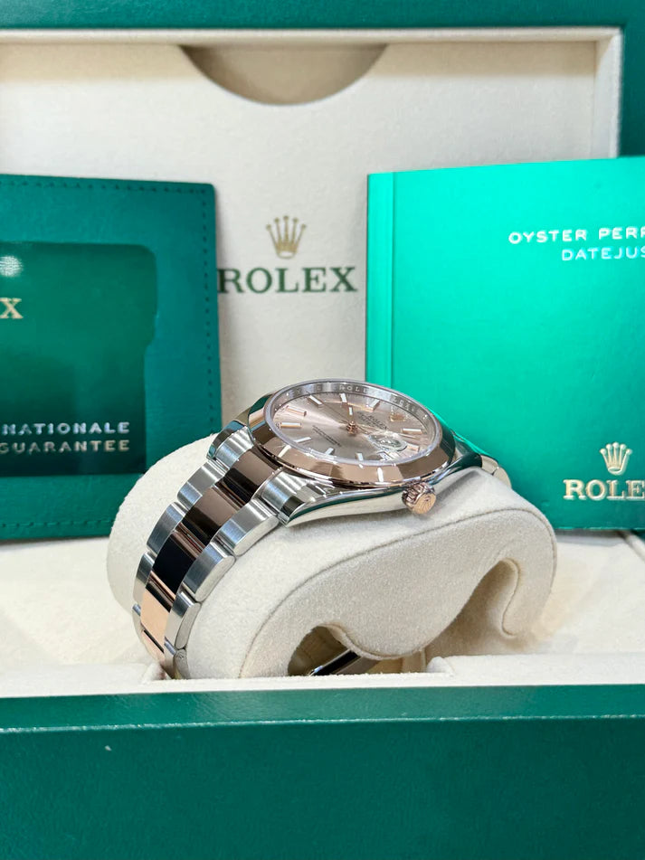 Rolex Datejust 41mm 126301 Sundust Index Oyster Steel and Everose Gold Watch - Image 11