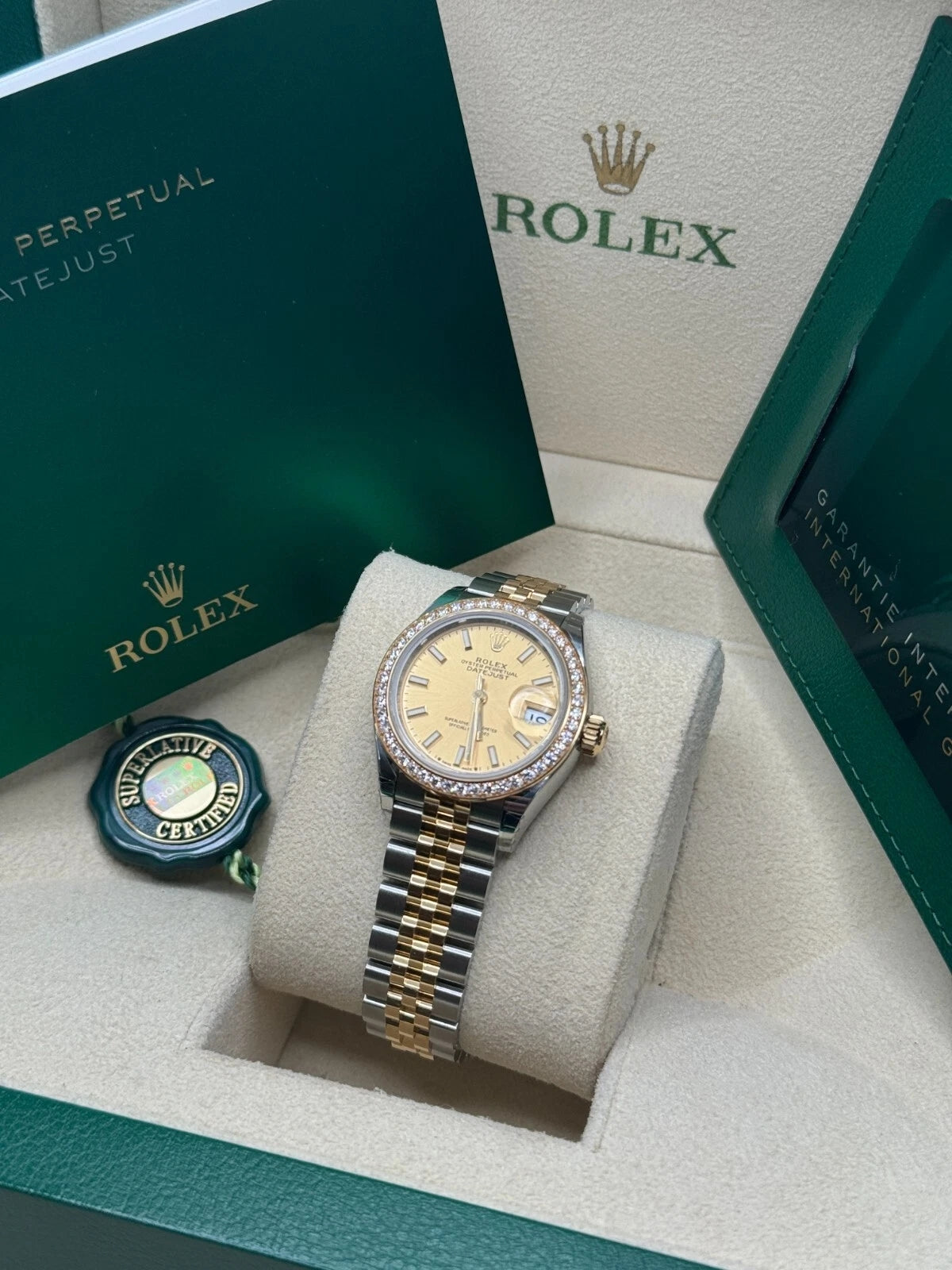 Rolex Lady-Datejust 28mm 279383RBR Champagne Dial Yellow Rolesor Oyster Bracelet - Image 8