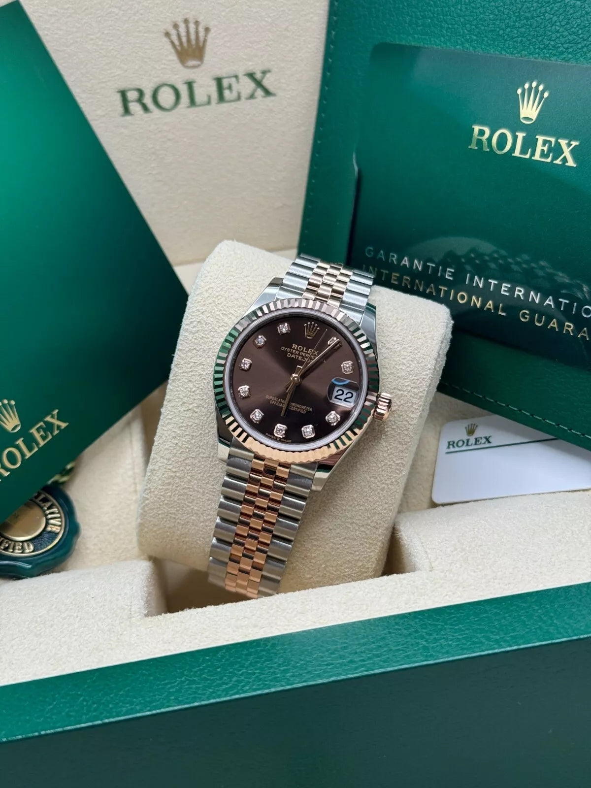 Rolex Lady-Datejust 28mm 279171 Chocolate Diamond Oyster Stainless Steel and Rose Gold - Image 6