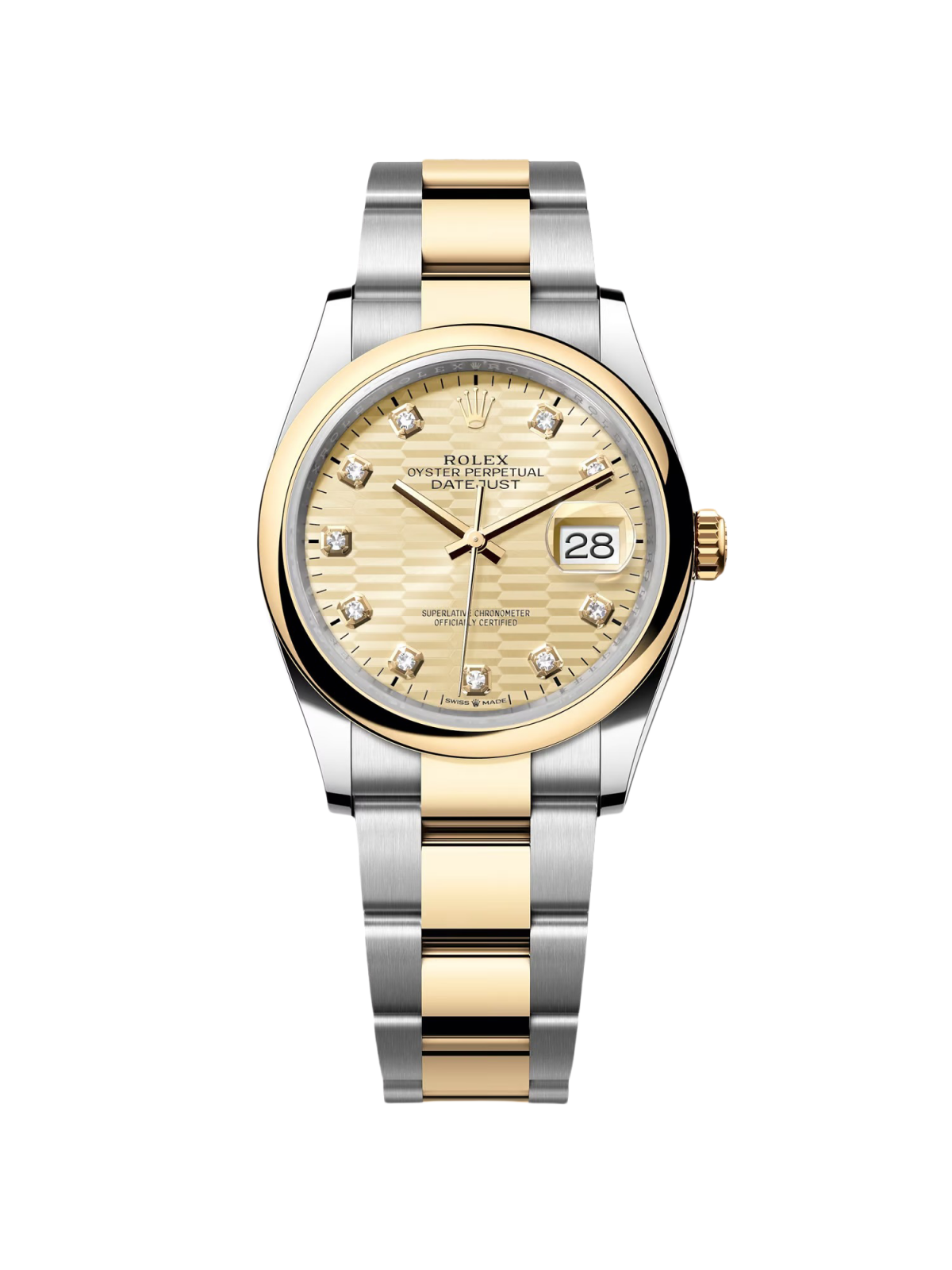 Rolex Datejust 36mm 126203 Golden Fluted Dial Domed Bezel Oyster Bracelet - Image 2