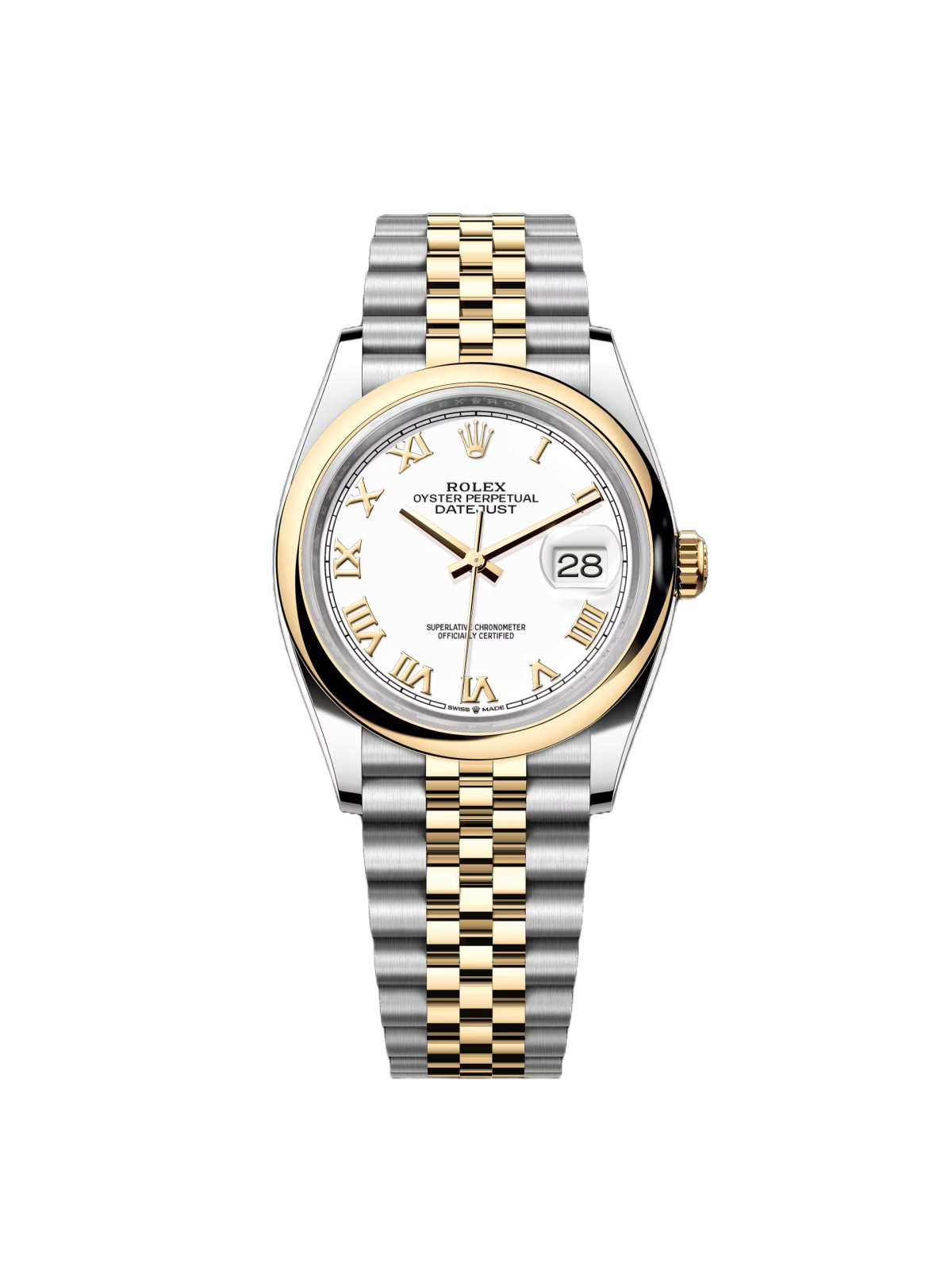 Rolex Datejust 126203 White Roman Dial 36mm Domed Bezel