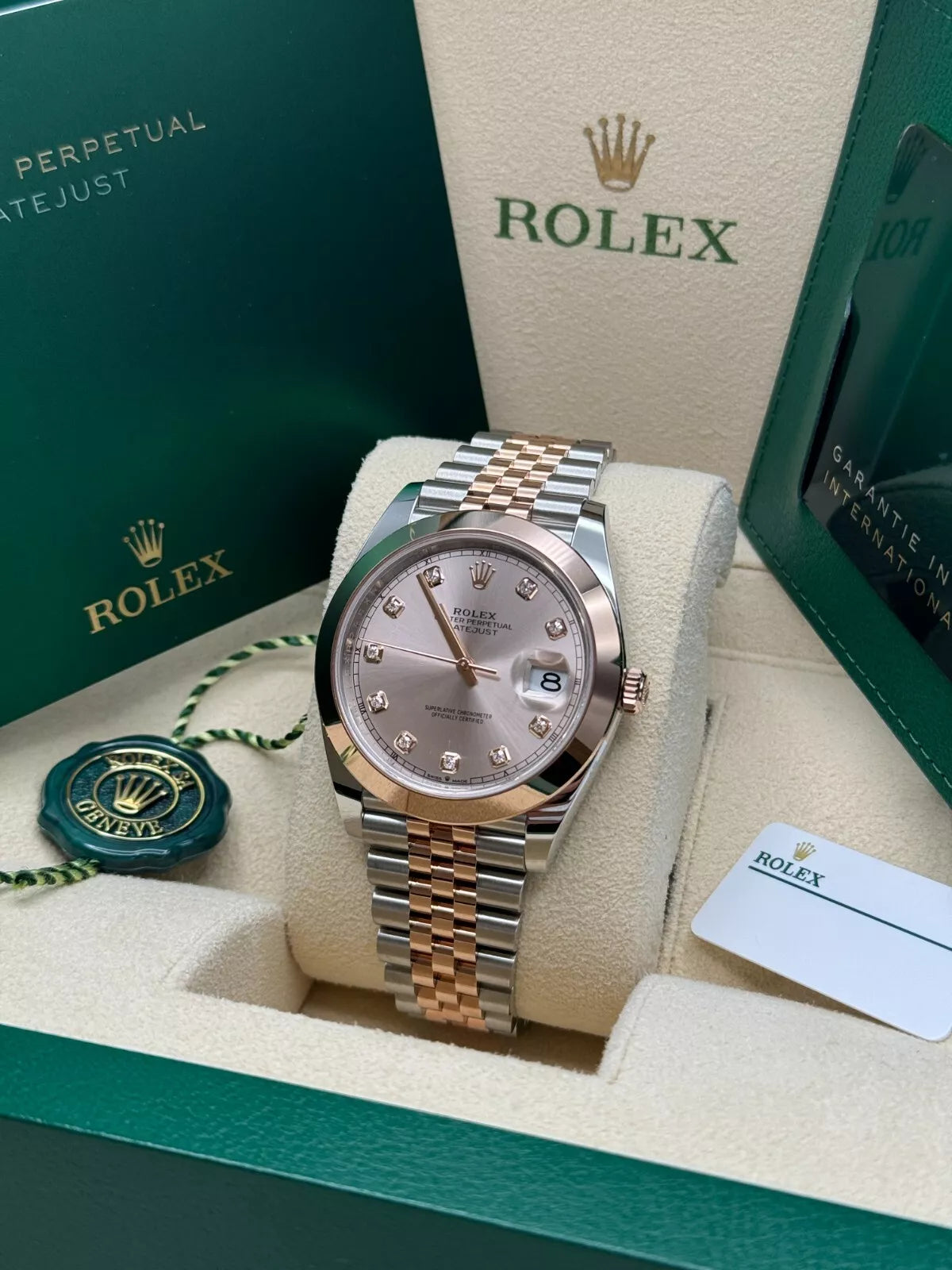 Rolex Datejust 41mm 126301 Sundust Diamond Jubilee Steel and Everose Gold Watch - Image 14