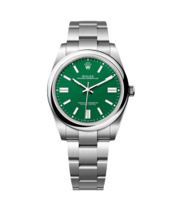Rolex Oyster Perpetual 41mm 124300-0005 Green Index Dial & Smooth Bezel Oyster Bracelet Men’s Watch