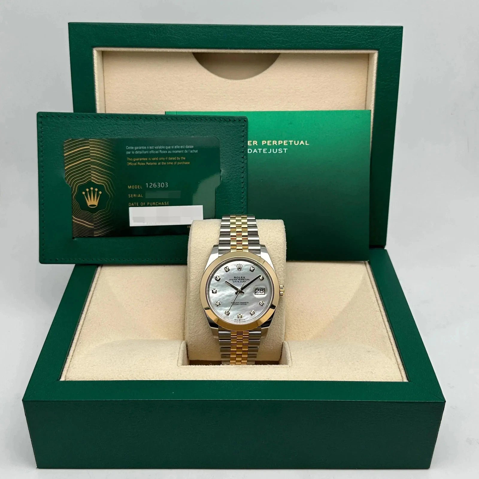 Rolex Datejust 41mm 126303 White MOP Diamond Jubilee Steel and Yellow Gold - Image 4