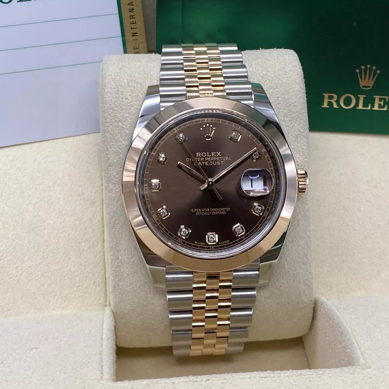 Rolex Datejust 41mm 126301 Chocolate Diamond Jubilee Steel and Everose Gold Watch - Image 8