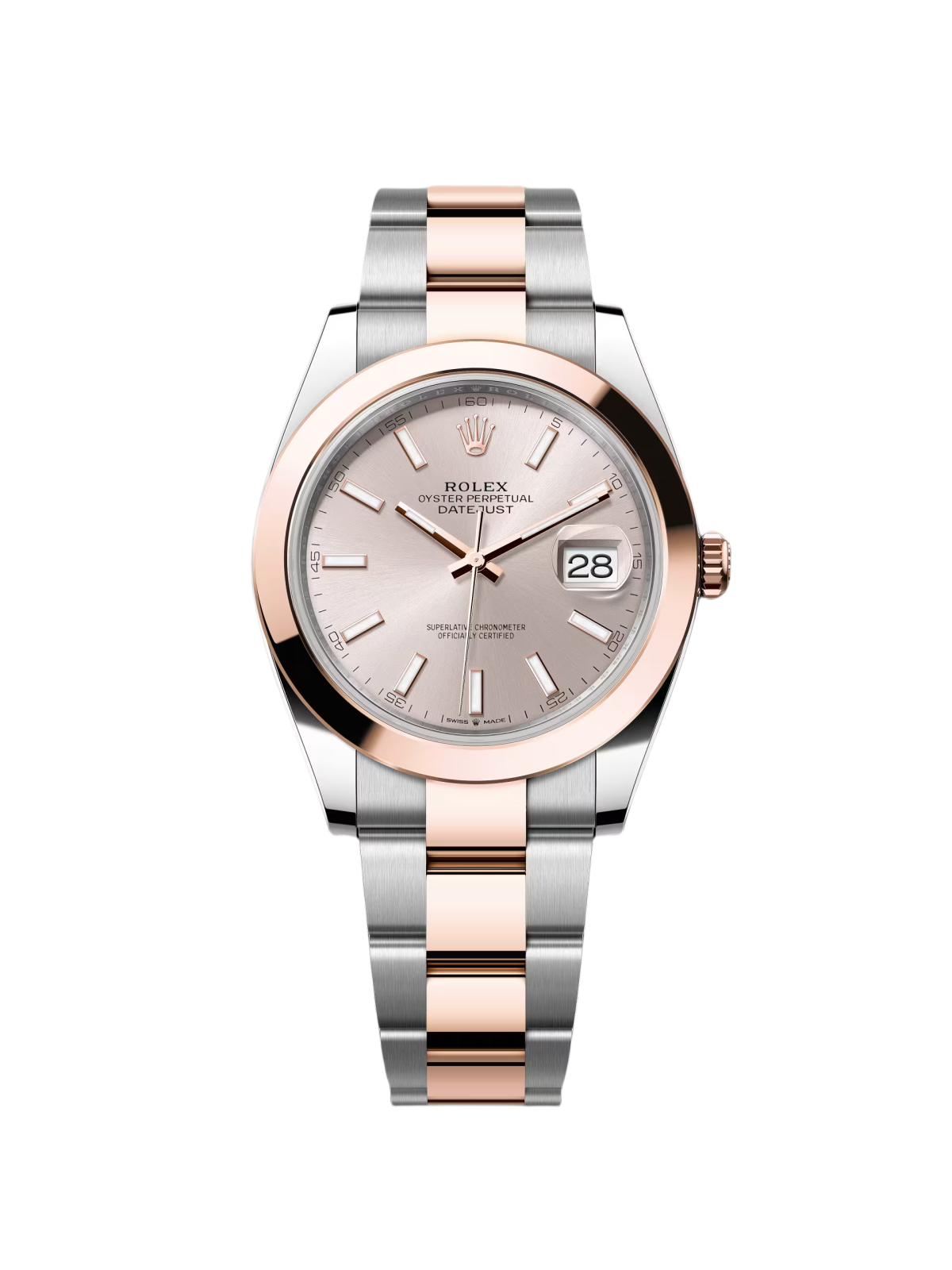 Rolex Datejust 41mm 126301 Sundust Index Oyster Steel and Everose Gold Watch