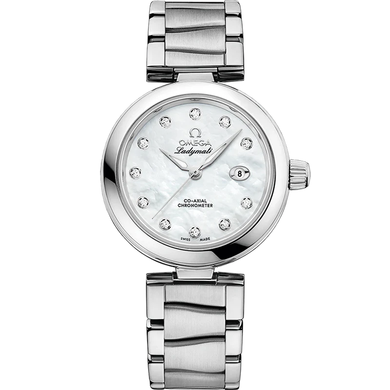 Omega De Ville Ladymatic 34mm White Dial with Diamonds Stainless Steel Bracelet 425.35.34.20.55.002 - Image 2