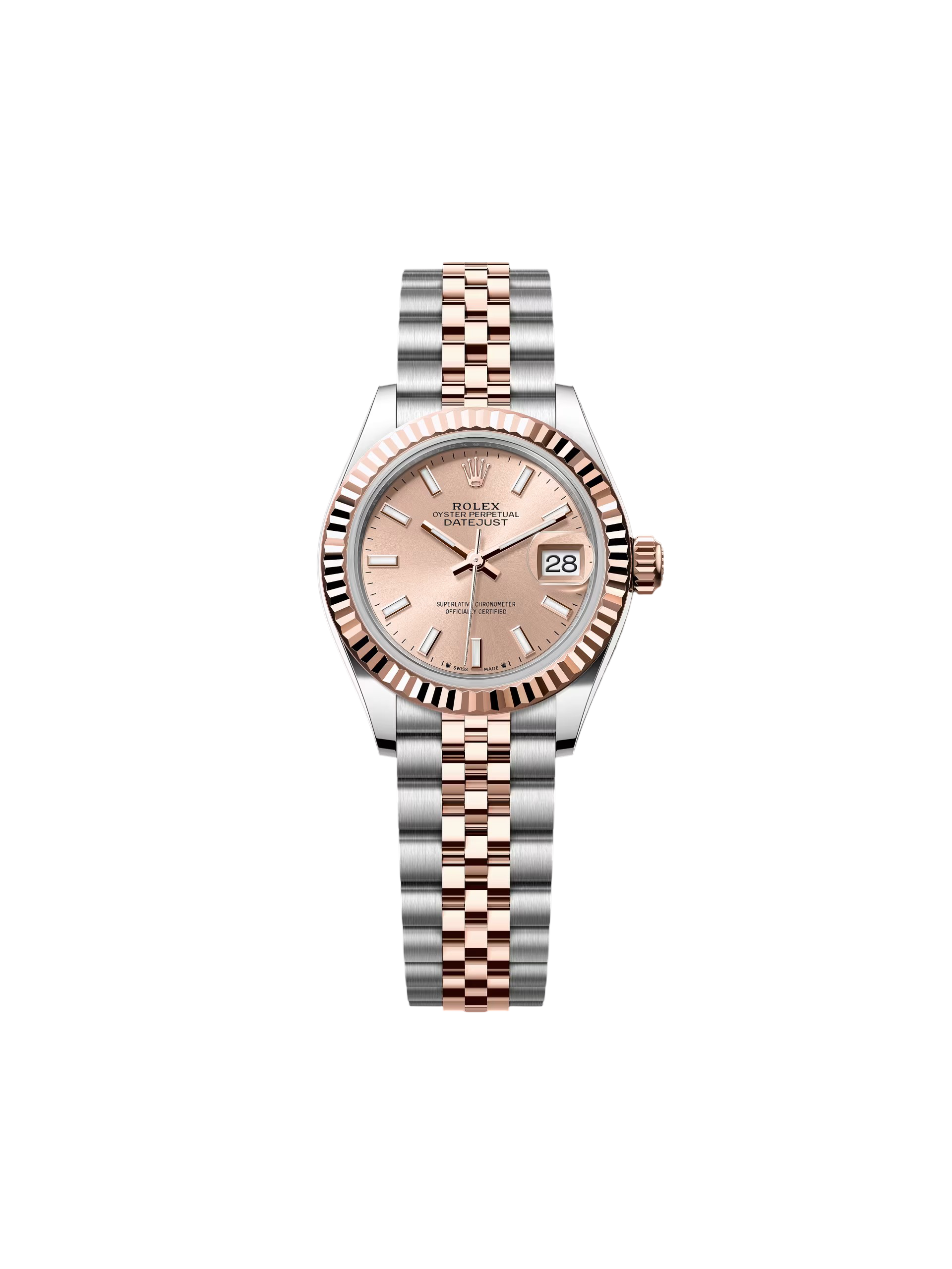 Rolex Lady-Datejust 28mm 279171 Sundust Index Oyster Stainless Steel and Rose Gold