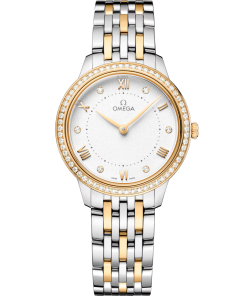 Omega De Ville Prestige, Stainless Steel, 18k Yellow Gold and Diamond-set, 30mm Quartz 434.25.30.60.52.002