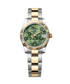 Rolex Datejust m278273-0031/0032 31mm Olive Green Floral Motif Dial Stainless Steel and Yellow Gold Oyster Watch