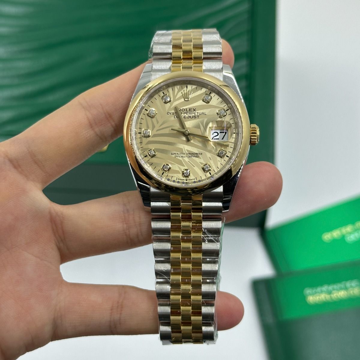 Rolex Datejust 36mm 126203 Golden Fluted Dial Domed Bezel Oyster Bracelet - Image 8