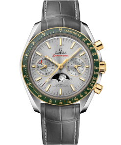 Omega Speedmaster Moonphase Grey Dial 44.25mm Stainless Steel 18k Yellow Gold Strap 304.23.44.52.06.001