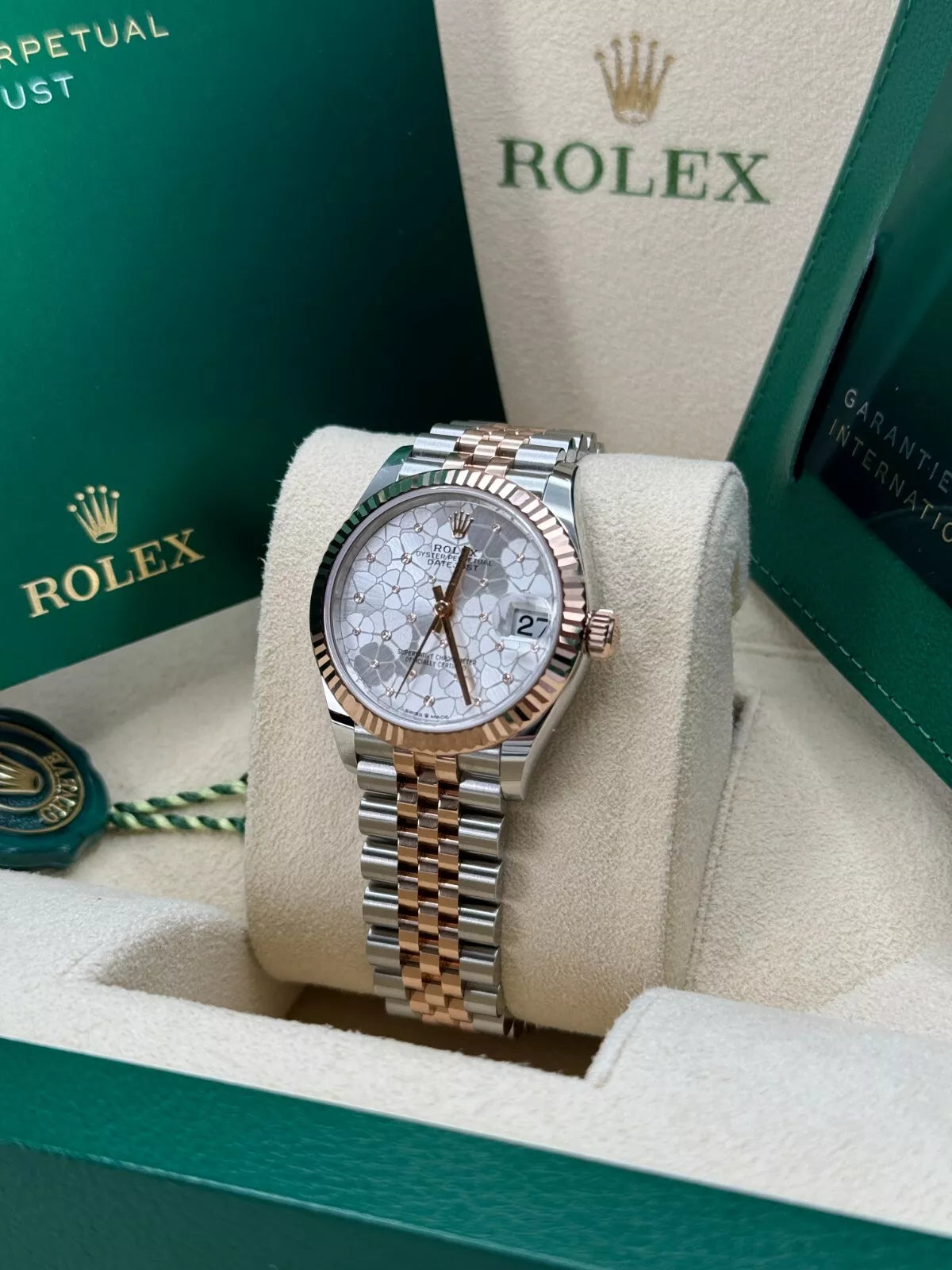 Rolex Datejust m278271-0031/0032 Silver Floral Motif 31mm Dial Oyster Bracelet Watch - Image 6
