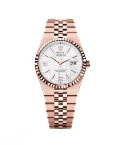 Rolex Land-Dweller 127235-0001 White Honeycomb Dial Everose Jubilee Bracelet 36mm