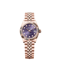 Alternative view of Rolex Lady-Datejust 28mm 279175 Aubergine Diamond-Set Dial President Everose Gold