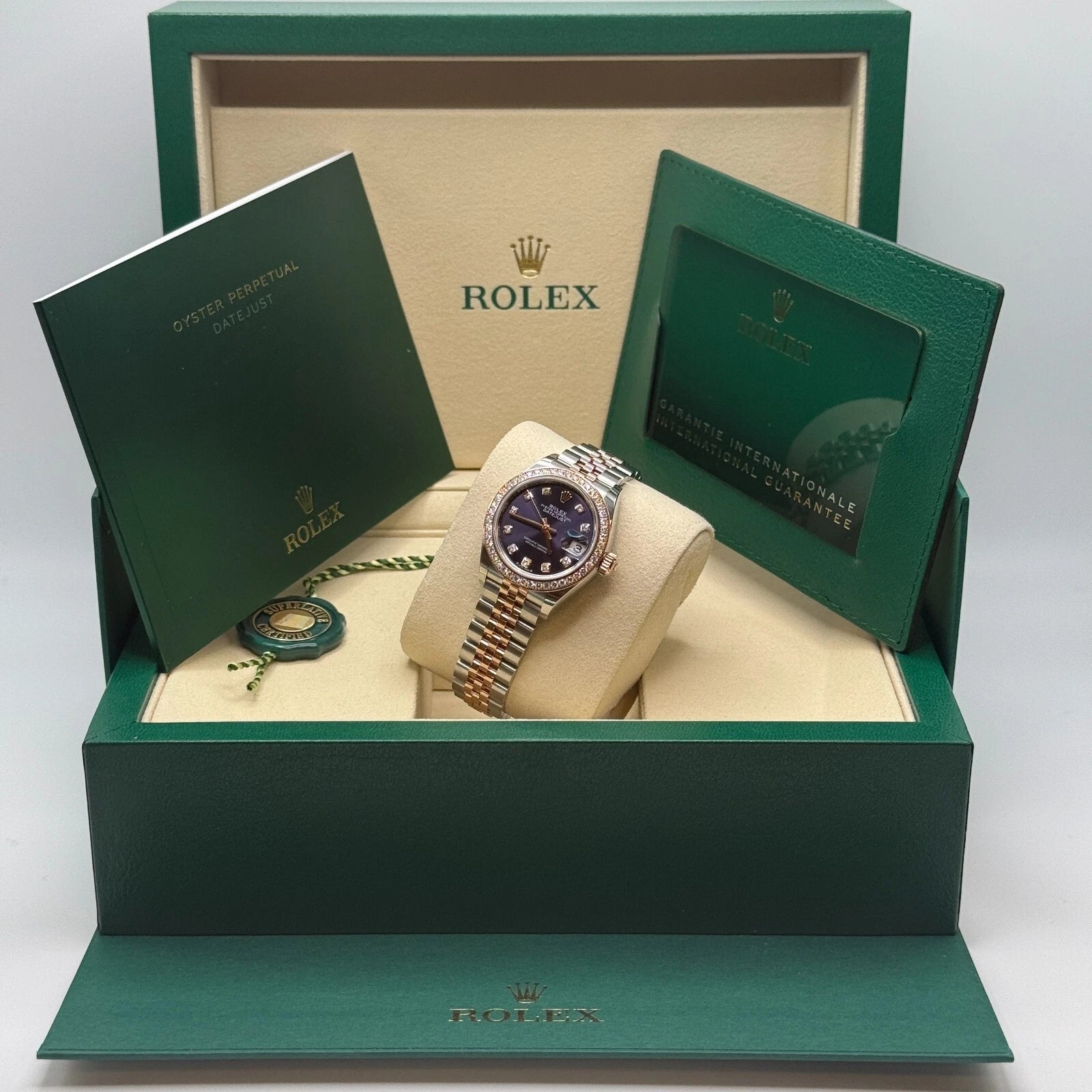Rolex Lady-Datejust 28mm 279381RBR Aubergine Diamond Dial Oyster Bracelet - Image 9