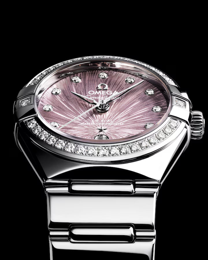 Omega Constellation - 29mm Steel Case - Diamond Bezel - PVD Lilac Dial - Signature Mono-Rang Bracelet 131.15.29.20.60.001 - Image 3