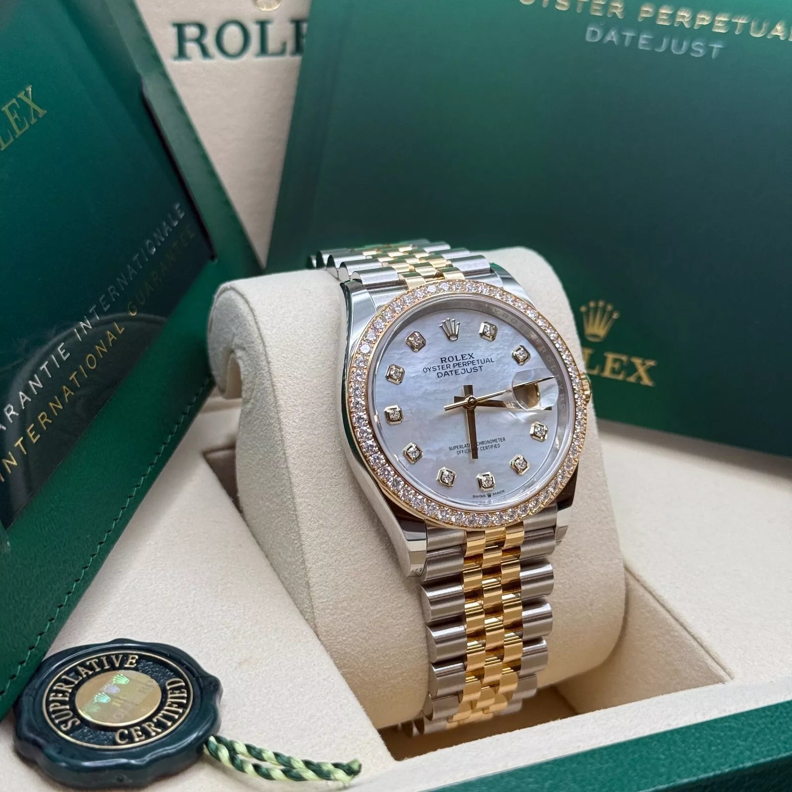 Rolex Datejust 36mm 126283 White Mother-of-Pearl Dial Jubilee Bracelet Watch - Image 4