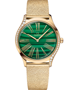 Omega De Ville Trésor 36mm Green Dial with Diamonds Moonshine�?18k Rose Gold Bracelet 428.55.36.60.99.003