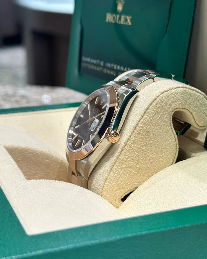 Rolex Datejust 41mm 126301 Chocolate Index Oyster Steel and Everose Gold Watch - Image 5