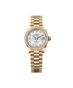 Rolex  Lady-Datejust 28mm 279138RBR White Mother-of-Pearl Dial President Bracelet Watch