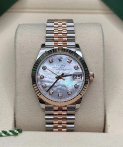 Alternative view of Rolex Lady-Datejust 28mm 279171 White Mother Of Pearl Diamond Oyster Stainless Steel and Rose Gold
