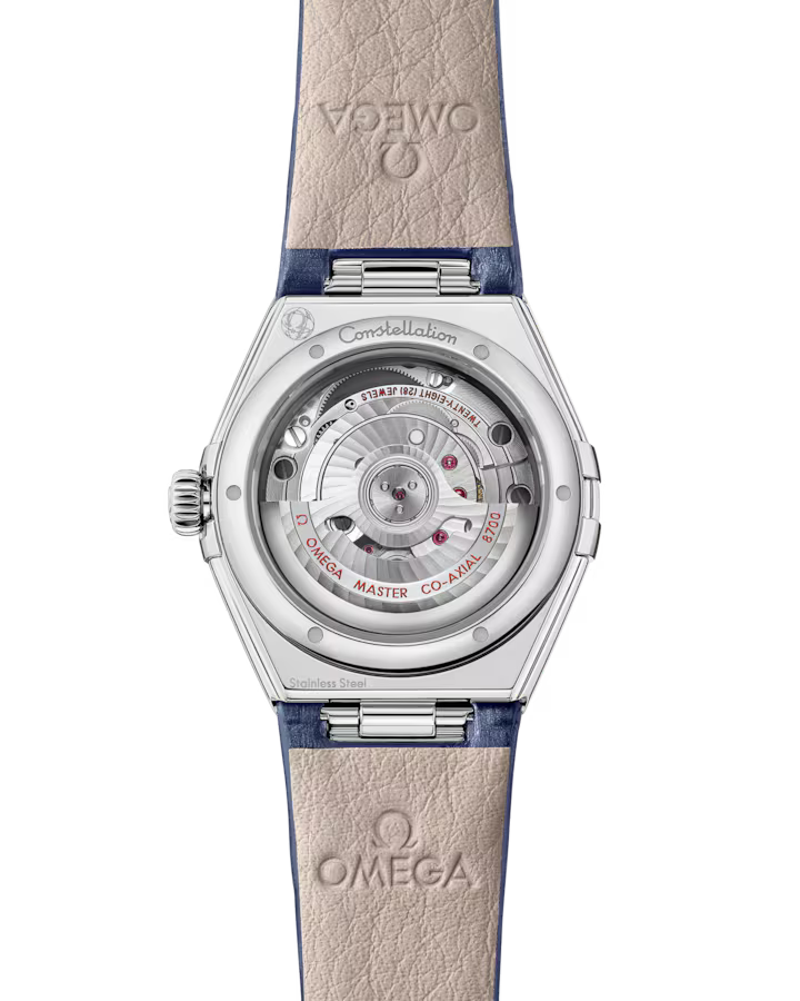 Omega Constellation - 29mm Steel Case - Diamond Bezel - PVD Lilac Dial - Blue Leather Strap 131.18.29.20.60.001 - Image 2