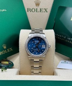Alternative view of Rolex Datejust m278384RBR-0039/0040 Azzurro Blue 31mm Dial Oyster Watch
