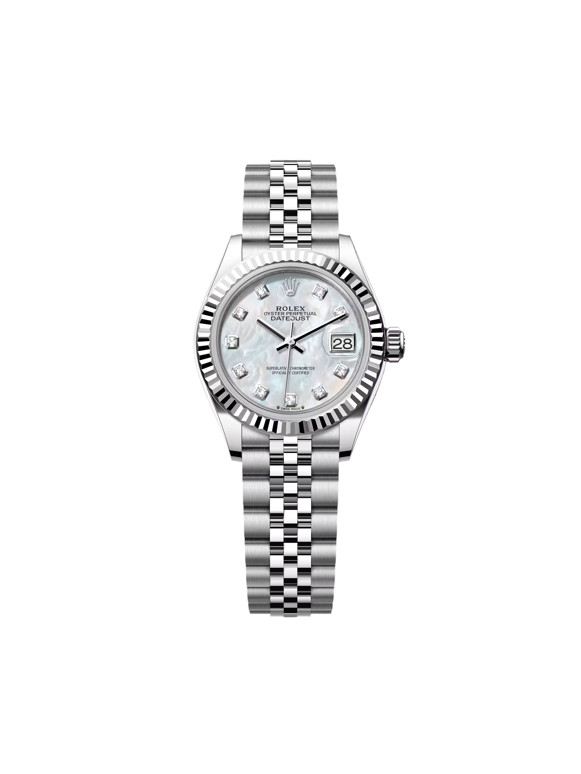 Rolex Lady-Datejust 28mm 279174 Mother Of Pearl Diamond Dial Oyster Bracelet - Image 3