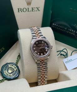 Alternative view of Rolex Lady-Datejust 28mm 279381RBR Chocolate Diamond Dial Oyster Bracelet