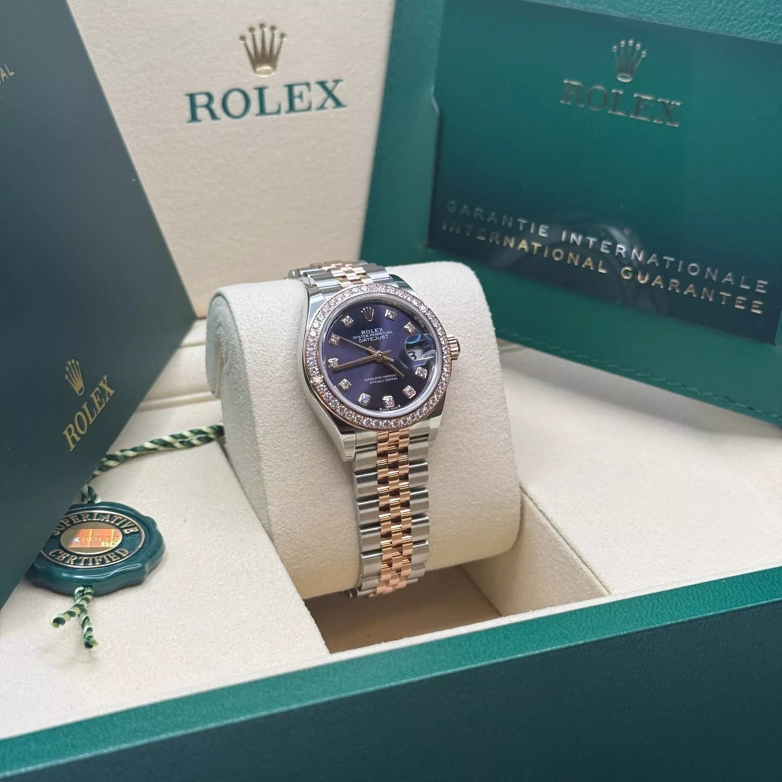Rolex Lady-Datejust 28mm 279381RBR Aubergine Diamond Dial Oyster Bracelet - Image 7