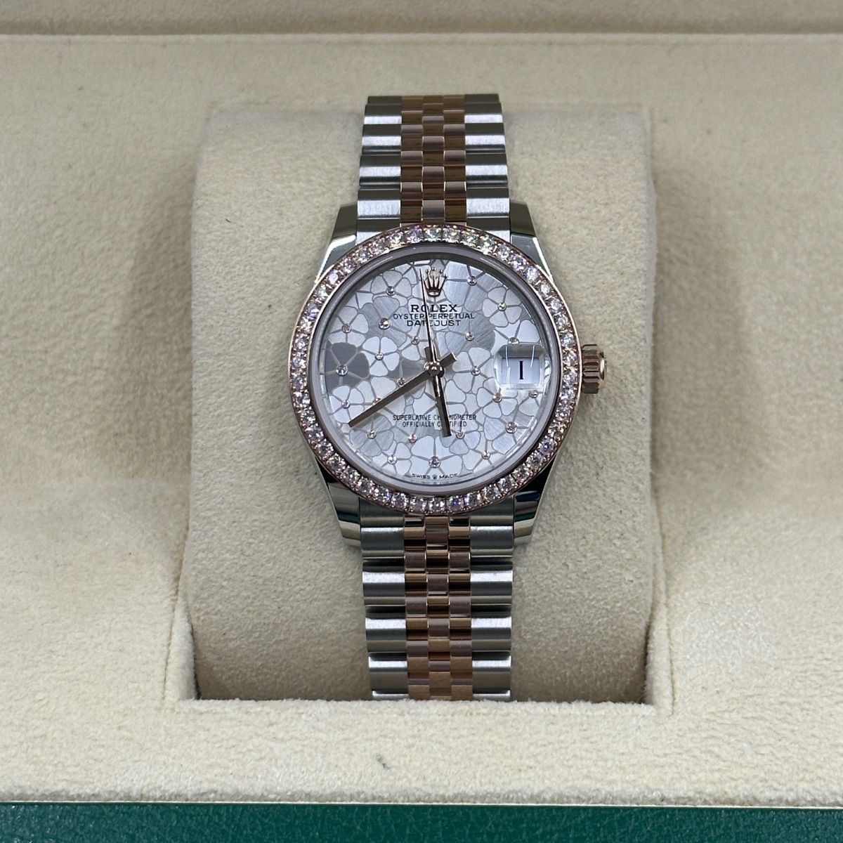 Rolex Datejust m278381-0031/0032 Silver Floral Motif Diamond Dial Diamond-Set Bezel 31mm - Image 14