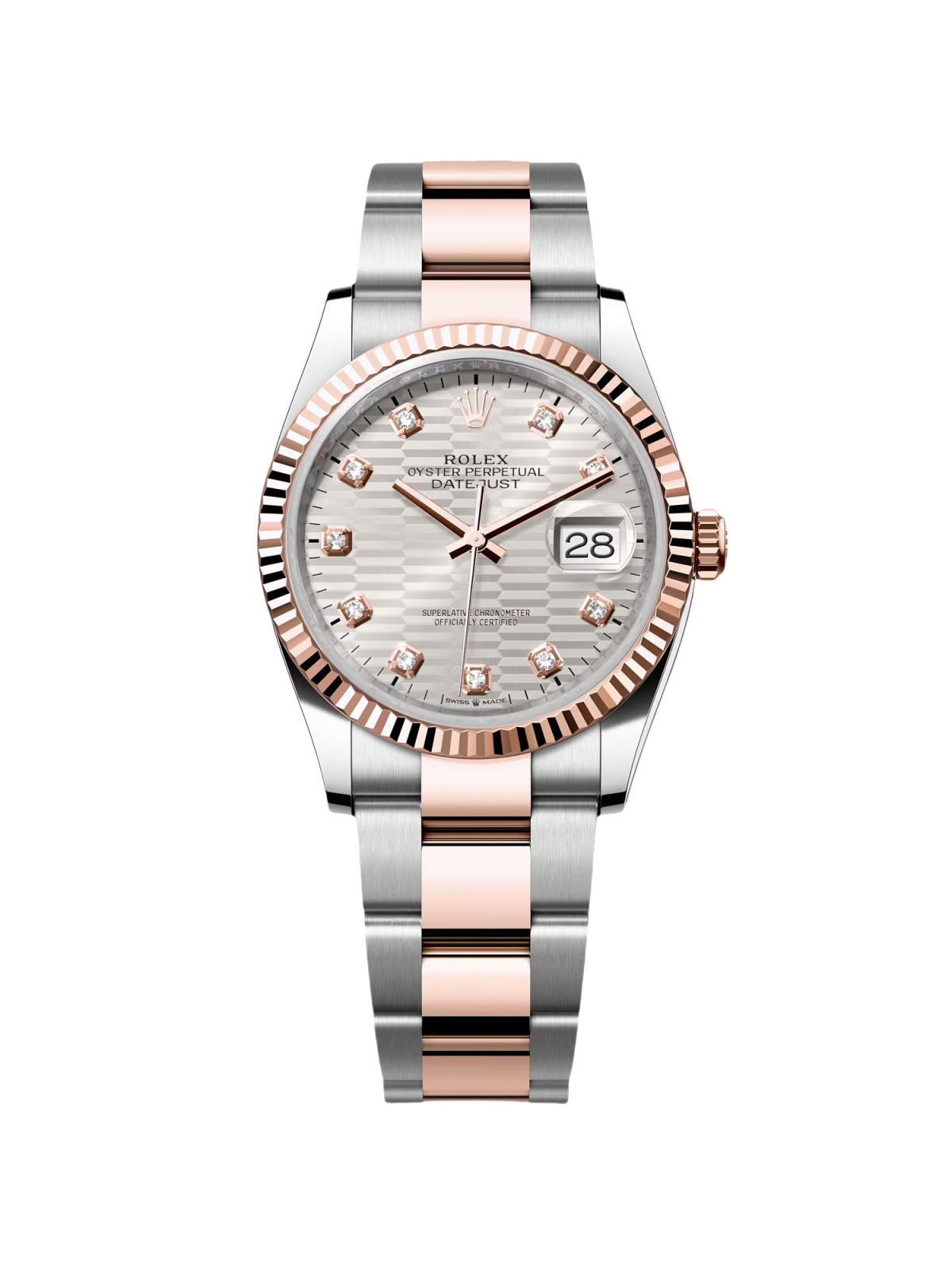 Rolex Datejust 36mm 126231 Silver Fluted Motif Dial Oystersteel and Everose gold Bracelet - Image 8