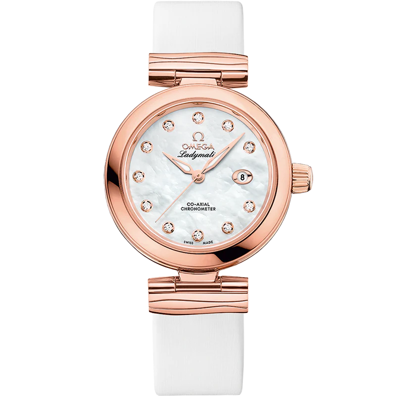 Omega De Ville Ladymatic 34mm White Dial with Diamonds Sedna�?18k Rose Gold Strap 425.67.34.20.55.008 - Image 2