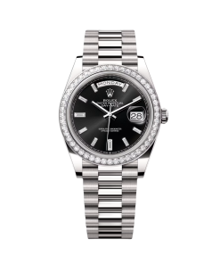 Rolex  Day-Date 40mm 228349RBR-0003 Bright Black Dial President Bracelet