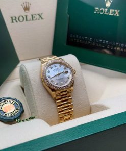 Alternative view of Rolex  Lady-Datejust 28mm 279138RBR White Mother-of-Pearl Dial President Bracelet Watch