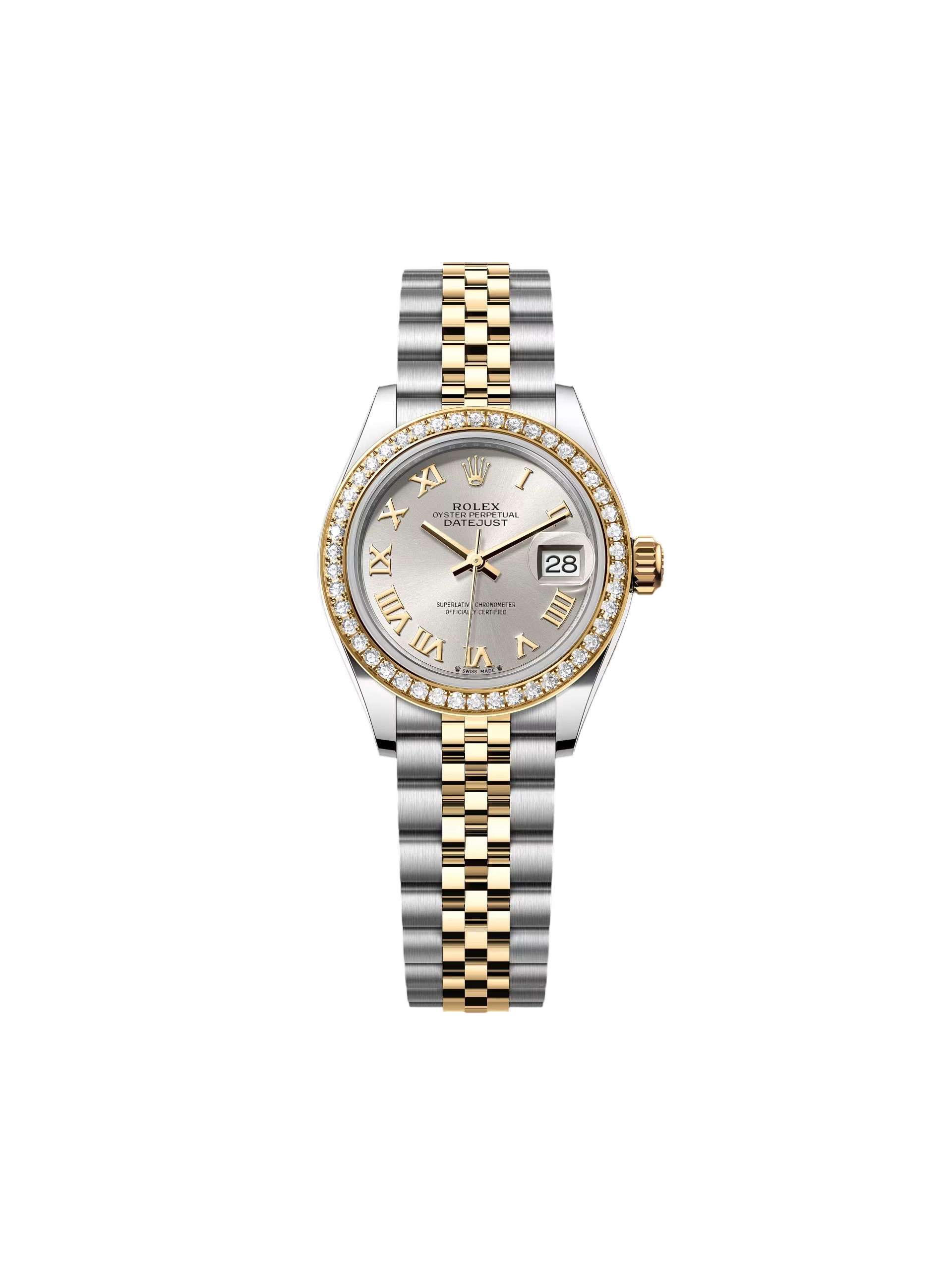 Rolex Lady-Datejust 28mm 279383RBR Silver Roman Dial Yellow Rolesor Oyster Bracelet - Image 6