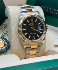 Alternative view of Rolex  Datejust 41mm Two-Tone Yellow Gold Fluted Bezel Black Index Dial Jubilee - 126333