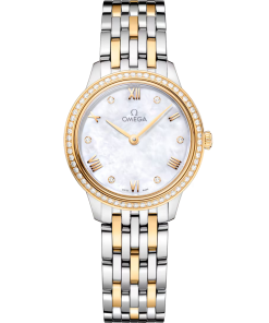 Omega De Ville Prestige, 18k Yellow Gold, Stainless Steel and Diamond-set, 27.5mm Quartz 434.25.28.60.55.001