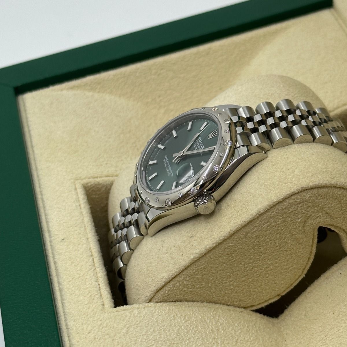 Rolex Datejust m278344-0019/0020 Mint Green Dial 31mm Domed Diamond Oyster Watch - Image 3