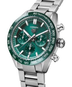 Alternative view of TAG Heuer Carrera Chronograph 44mm Mens Watch Green Stainless Steel CBN2A1N.BA0643