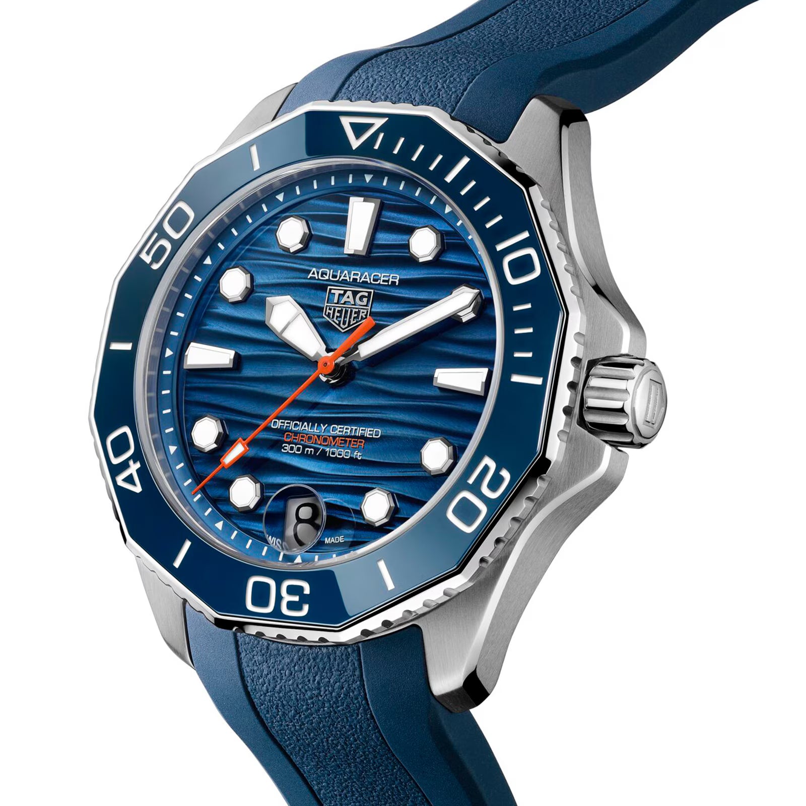 TAG Heuer Aquaracer Professional 300 Date 42mm Mens Watch Blue Rubber WBP5111.FT6259 - Image 2