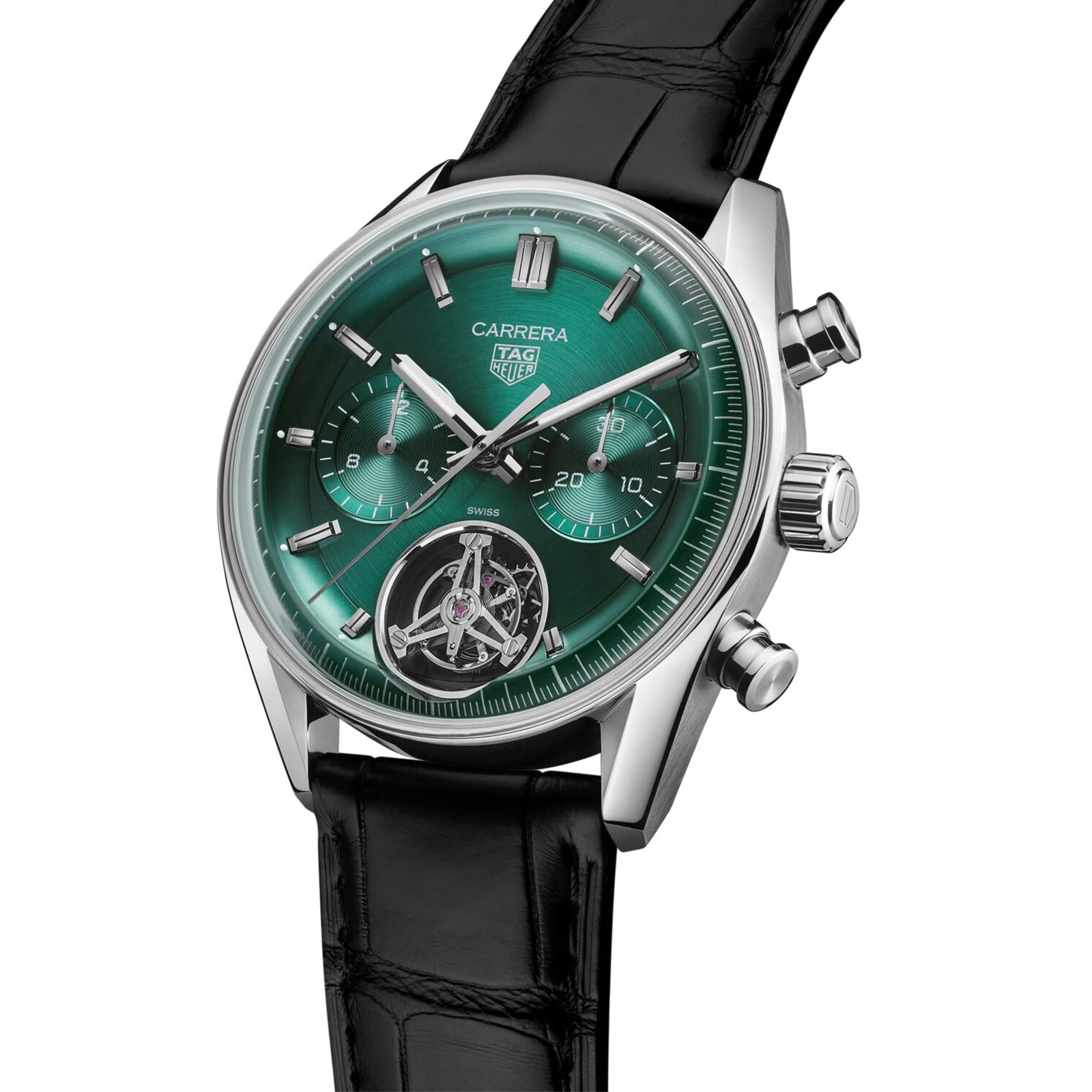 TAG Heuer Carrera Chronograph Tourbillon 42mm Mens Watch Green CBS5011.FC6566 - Image 6